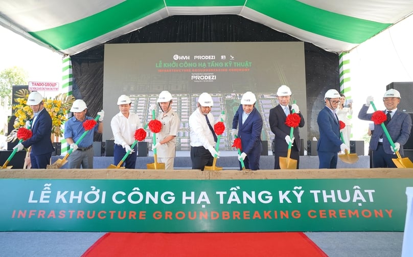 The groundbreaking ceremony for the Prodezi Eco-Industrial Park (Prodezi EIP) project in Long An province, southern Vietnam on March 12, 2025.