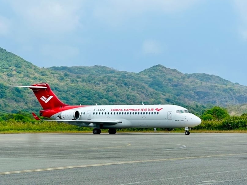 A Comac aircraft at Con Dao Airport, southern Vietnam in March 2024. Photo courtesy of Comac.