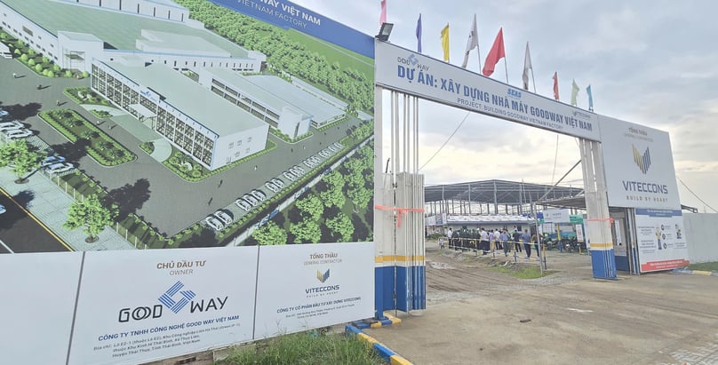 The construction site of Good Way Technology factory in Thai Binh province, northern Vietnam. Photo courtesy of Lao Dong (Labor) newspaper.