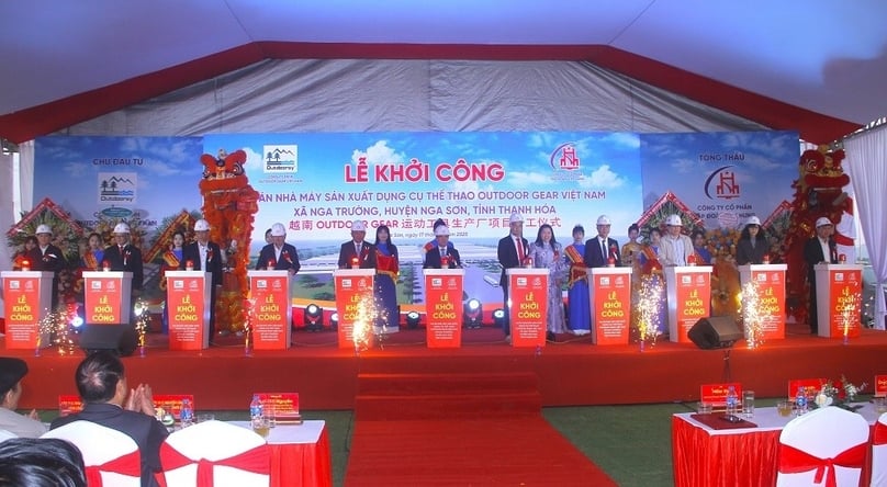 Outdoor Gear Vietnam holds a groundbreaking ceremony in Thanh Hoa province, central Vietnam on March 17, 2025. Photo courtesy of Thanh Hoa newspaper.