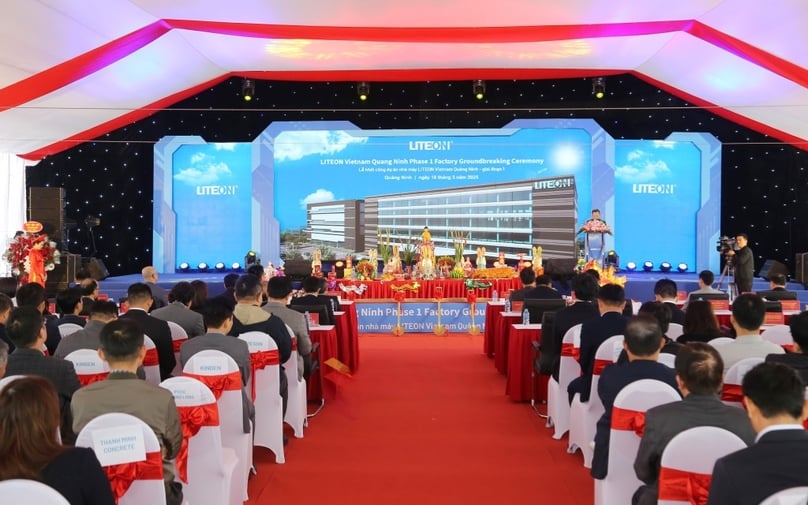 Lite-On holds a groundbreaking ceremony in Quang Ninh province, northern Vietnam on March 18, 2025. Photo courtesy of Quang Ninh newspaper.