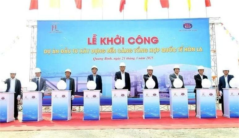 The ground-breaking ceremony for the Hon La International Port on March 21, 2025. Photo courtesy of Vietnam News Agency.