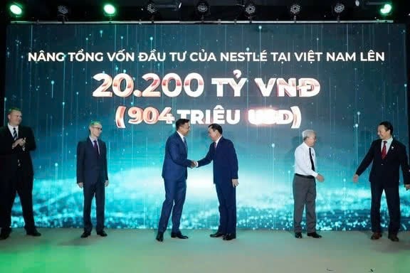 Nestlé Vietnam announces an investment expansion in Vietnam on April 21, 2025. Photo courtesy of Thanh Nien (Young People) newspaper.