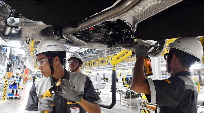 Manufacturing at the VinFast EV plant in Hai Phong city, northern Vietnam. Photo courtesy of Znews.