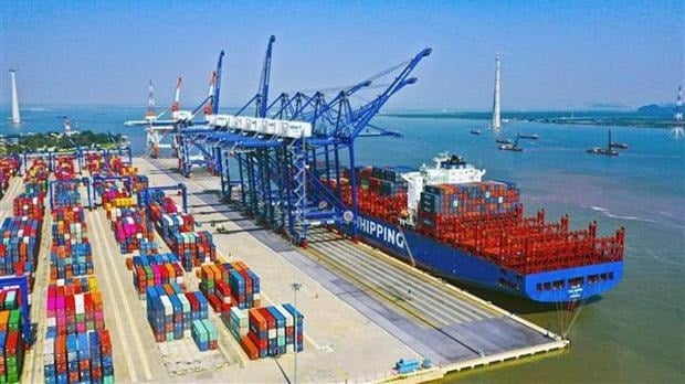 Cargo containers at Lach Huyen International Port in Hai Phong city, northern Vietnam. Photo courtesy of the port.