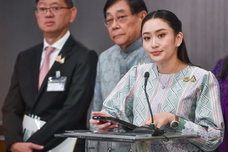 Thailand Prime Minister Paetongtarn Shinawatra holds a press conference after the cabinet meeting on March 13, 2025. Photo courtesy of Thai Government House.
