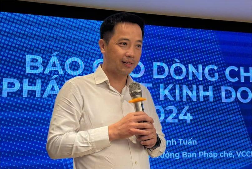 Dau Anh Tuan, deputy secretary-general of Vietnam Chamber of Commerce and Industry (VCCI), speaks at the “Legal flow 2024-2025 and recommendations for businesses” workshop in Ho Chi Minh City, May 15, 2025. Photo courtesy of the workshop.