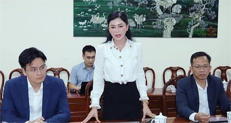 Le Hong Thuy Tien, general director of Imex Pan Pacific Group, spoke at the meeting on May 25, 2025. Photo courtesy of Dong Nai newspaper.