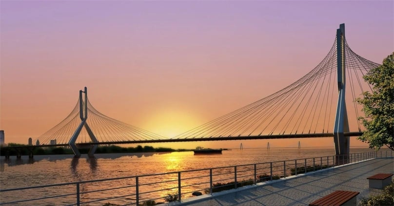 An illustration of the Tu Lien bridge project in Hanoi, northern Vietnam. Illustration courtesy of Hanoi Transport Construction Investment Project Management Board.