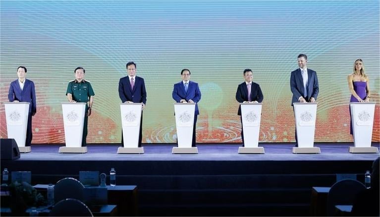 Groundbreaking ceremony for The Trump Organization's project in Hung Yen province, northern Vietnam, May 21, 2025. Photo courtesy of the government's news portal.