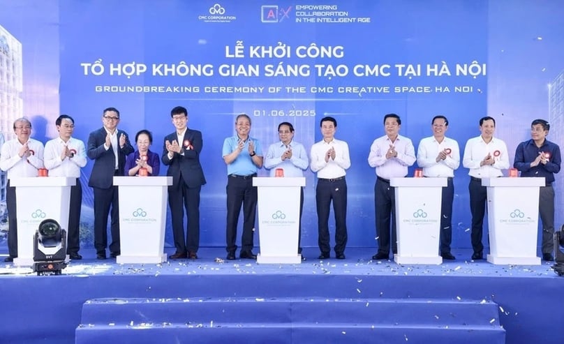 The groundbreaking ceremony for CMC Corporation's Hanoi CMC Creative Space (CCS Hanoi) project, June 2, 2025. Photo courtesy of the government's news portal.