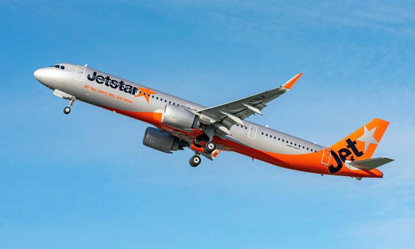 A Jetstar plane. Photo courtesy of Jetstar Asia.