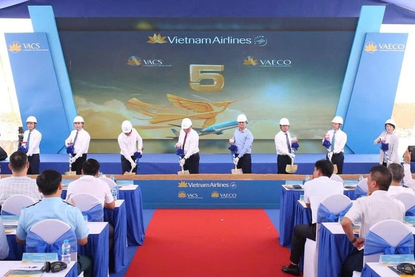 At the groundbreaking ceremony of the in-flight catering facility and an aircraft maintenance complex at Long Thanh International Airport in Dong Nai province, southern Vietnam, June 15, 2025. Photo courtesy of Vietnam Airlines.