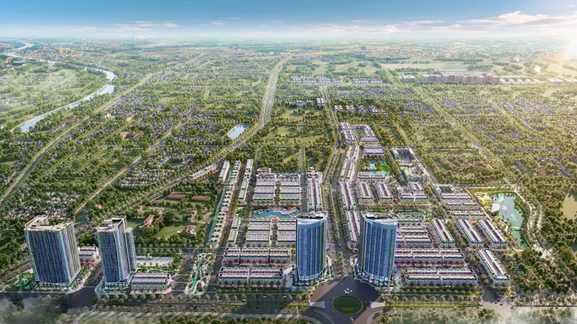 Illustration of Hoang Huy New City II, an urban area project developed by CRV Real Estate Group JSC in Hai Phong city, northern Vietnam.