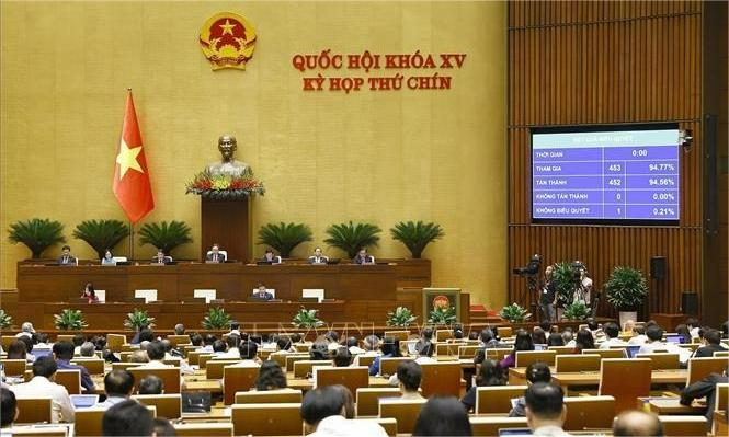 The National Assembly votes to pass a resolution on reducing VAT, Hanoi, June 17, 2025. Photo courtesy of Vietnam News Agency.