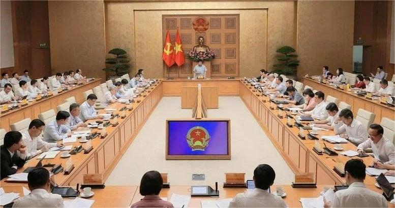 Deputy PM Nguyen Chi Dung speaks at a government meeting on the role SOEs are to play in Vietnam's next phase of development on June 16, 2025. Photo courtesy of the government's news portal.