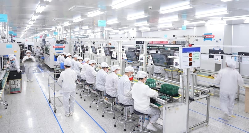 Sunhouse Technologies Factory, an electronics manufacturing factory, on Thang Long avenue, Quoc Oai district, Hanoi. Photo courtesy of Sunhouse.