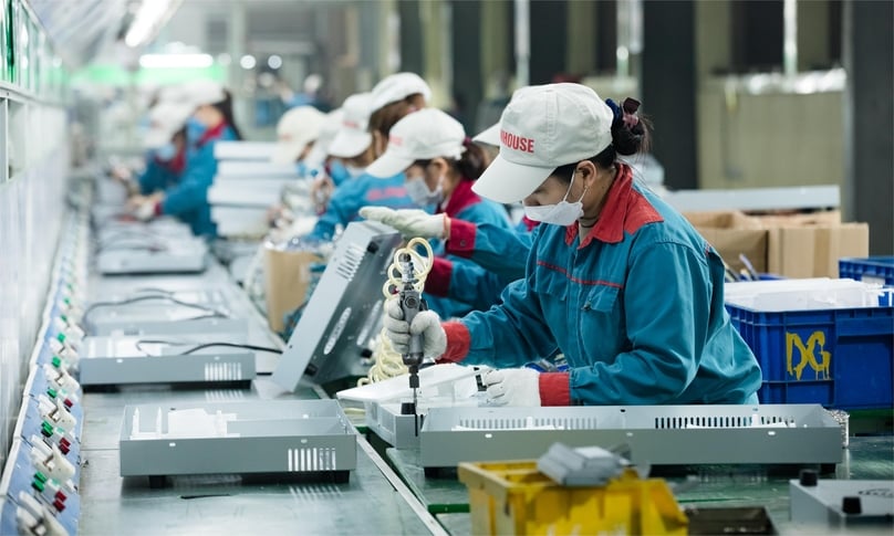 A household appliances production line located in the Sunhouse factory cluster on Thang Long avenue, Quoc Oai district, Hanoi. Photo courtesy of Sunhouse.