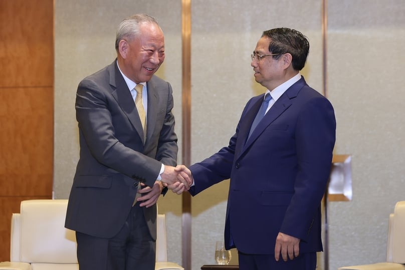 Prime Minister Pham Minh Chinh receives chairman of CPCG Yan Jiehe in Tianjin, China on June 26, 2025. Photo courtesy of the government's news portal.