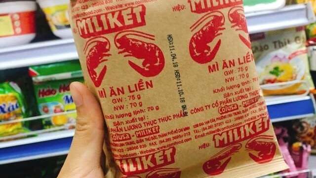 Miliket - a long-standing instant noodle brand in Vietnam, is famous for the image of 'two shrimps' on the packaging. Photo courtesy of the company.