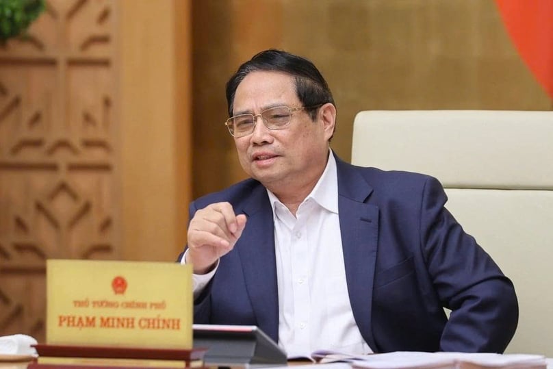 Prime Minister Pham Minh Chinh at a government meeting on July 3, 2025. Photo courtesy of the governments news portal.