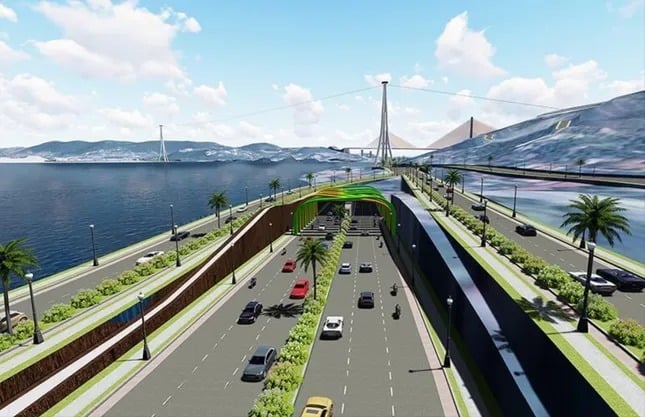 Illustration of the tunnel across Cua Luc Bay in Quang Ninh province, northern Vietnam. Photo courtesy of the provincial's news portal.