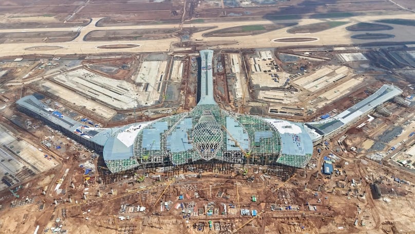 At the construction site of Long Thanh International Airport in Dong Nai province, southern Vietnam. Photo courtesy of the government's news portal.