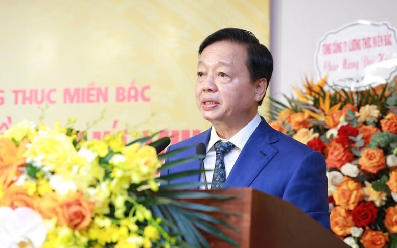 Deputy Prime Minister Tran Hong Ha speaks at a meeting of Vinafood 1 in Hanoi, July 11, 2025. Photo courtesy of the government's news portal.