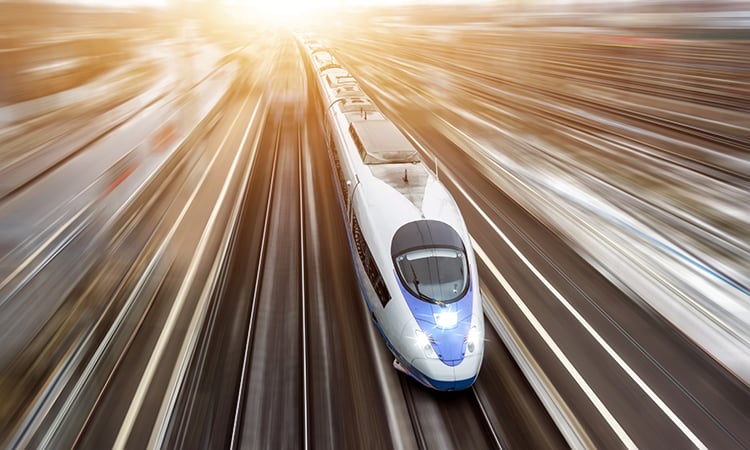 Illustration of a high-speed rail line, courtesy of Global Railway Review.