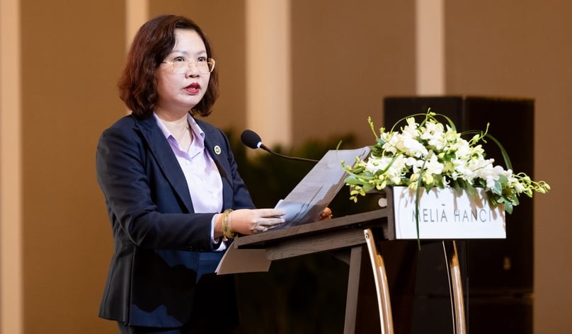 Vu Thi Chan Phuong, chairwoman of the State Securities Commission (SSC), Hanoi, July 17, 2025. Photo by The Investor.