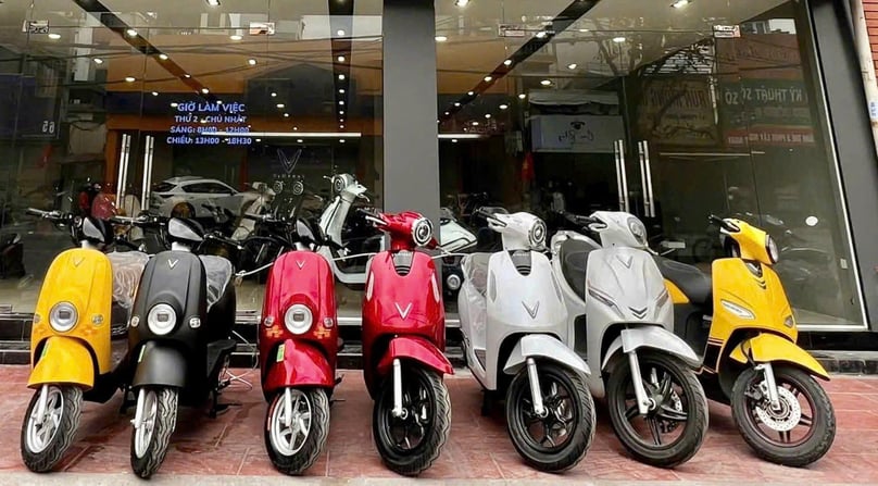At an EV store in Vietnam. Photo courtesy of VietNamNet.