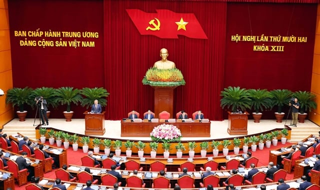 The 12th plenum of the 13th Party Central Committee opens in Hanoi in the morning of July 18, 2025. Photo courtesy of VNA.