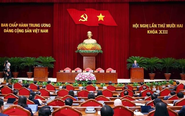 Party General Secretary To Lam delivers closing remarks. Photo courtesy of VNA.