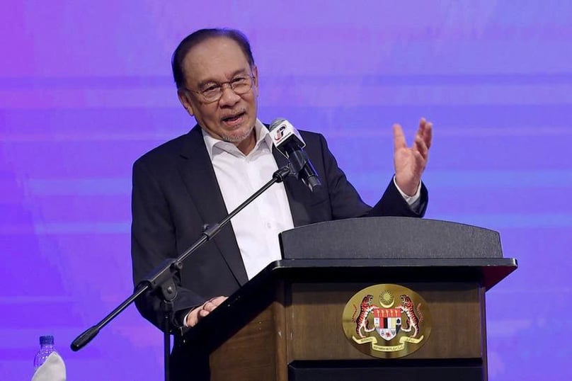 Malaysian Prime Minister Datuk Seri Anwar Ibrahim delivers his speech during a monthly meeting with staff of the Prime Minister’s Department (JPM) in Putrajaya on July 21, 2025. Photo courtesy of Bernama.
