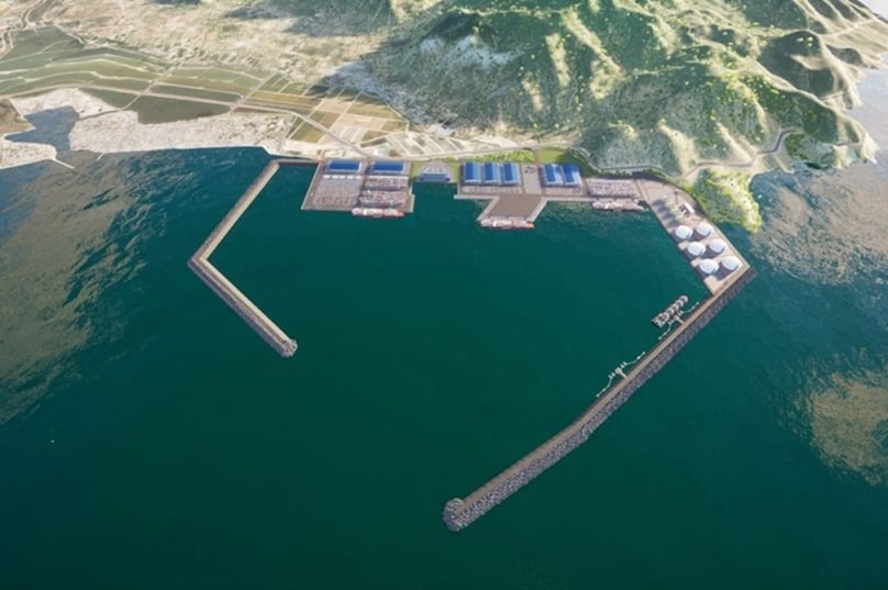 Illustration of the planning for the Ca Na urban-industrial-port zone in Khanh Hoa province, south-central Vietnam, which includes an LNG-fired power plant. Photo courtesy of the Khanh Hoa administration.