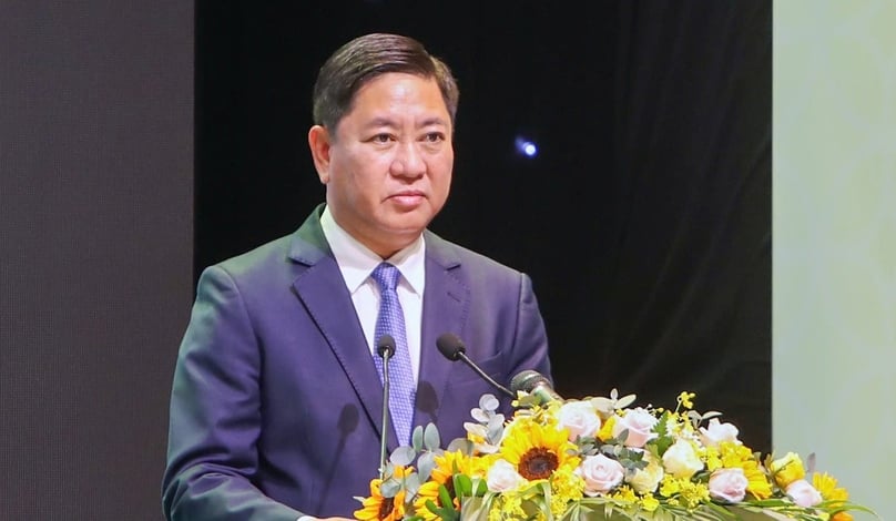 Khanh Hoa People's Committee Chairman Tran Quoc Nam speaks at a meeting in the province, south-central Vietnam, July 25, 2025. Photo by The Investor/Nguyen Tri.