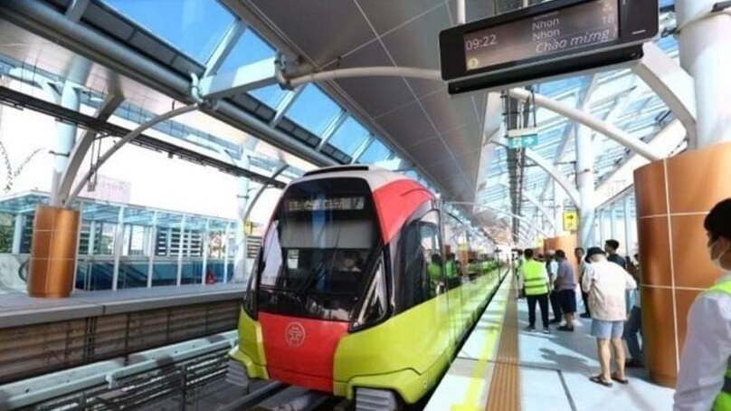 Nhon-Hanoi Station urban railway line in Hanoi. Photo courtesy of VNA.