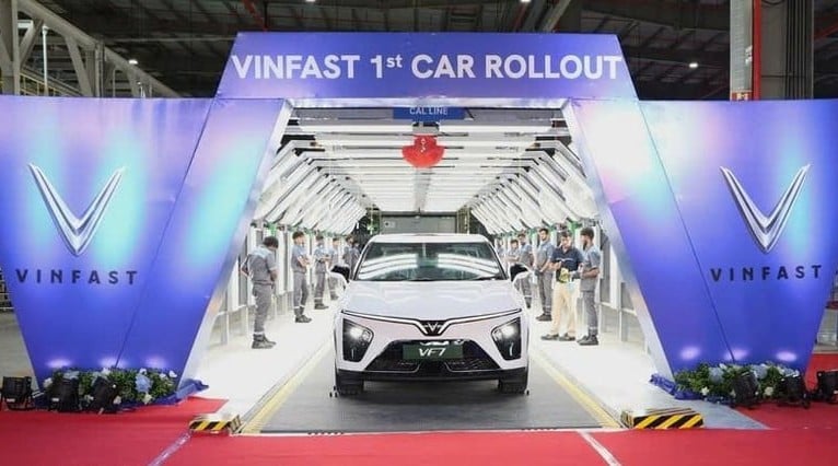 An electric vehicle produced at VinFast’s plant in India. Photo courtesy of Vietnam News Agency.