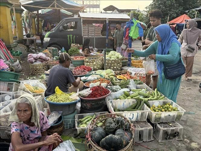 A traditional market on Lombok Island, Indonesia, where local produce is sold. Photo courtesy of VNA.