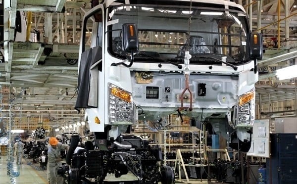 A truck production line at a VEAM factory in Thanh Hoa province, central Vietnam. Photo courtesy of VEAM.