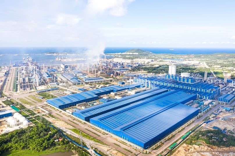 The Hoa Phat Dung Quat steel integrated complex 1 in Quang Ngai province, central Vietnam. Photo courtesy of HPG.