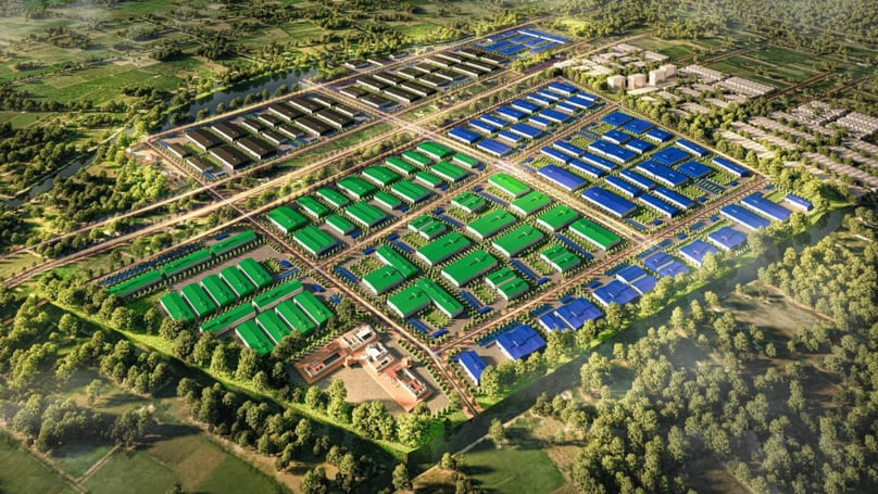 Illustration of Thu Thua Industrial Park project in Tay Ninh province, southern Vietnam.