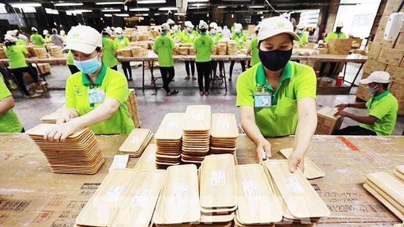 Wood products at a workshop in Vietnam. Photo courtesy of Nhan dan (People) newspaper.