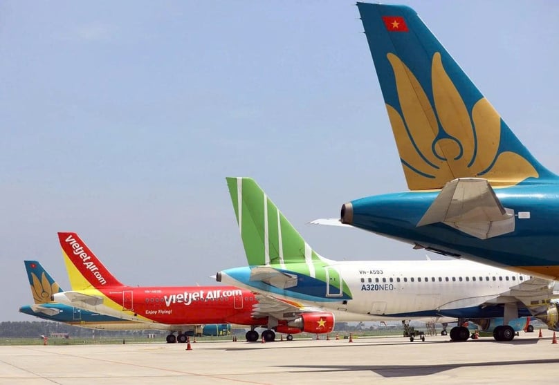 Aircraft park in Noi Bai International Airport in Hanoi. Photo courtesy of Voice of Vietnam (VOV).