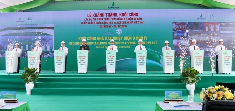 At the groundbreaking ceremony for the O Mon IV thermal power plant in Can Tho city, southern Vietnam, August 19, 2025. Photo courtesy of Petrovietnam.