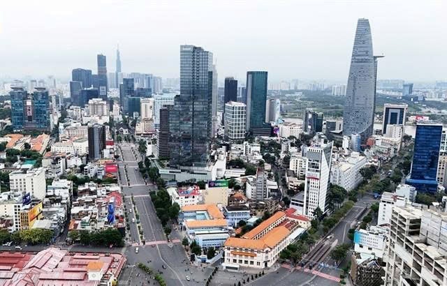 Buildings in the central business district in HCMC. Photo courtesy of VNA.