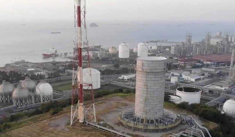 A fine mist obscures the horizon off the facilities of Chandra Asri Petrochemical, Indonesia’s largest publicly listed energy company, in Cilegon, Banten. Photo courtesy of Jakarta Post.