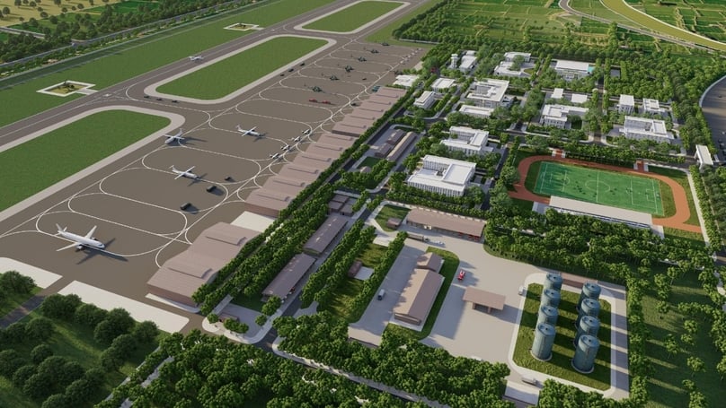 Illustration of the under-construction Gia Binh airport in Bac Ninh province, northern Vietnam. Photo courtsy of the government's news portal.