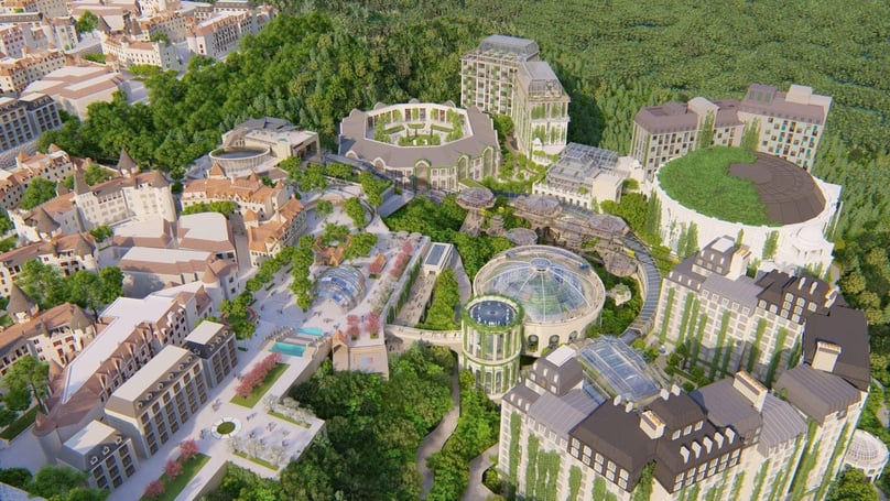 An illustration of the Ba Na-Suoi Mo Ecological Tourism and Urban Complex project in Danang city, central Vietnam. Photo courtesy of Sun Group.