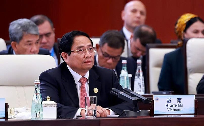 Prime Minister Pham Minh Chinh speaks at the 2025 expanded Shanghai Cooperation Organisation (SCO+) Summit. Photo courtesy of Vietnam News Agency.